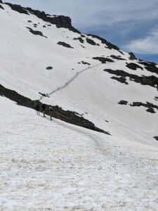 snow-covered pass on the tour du mont blanc